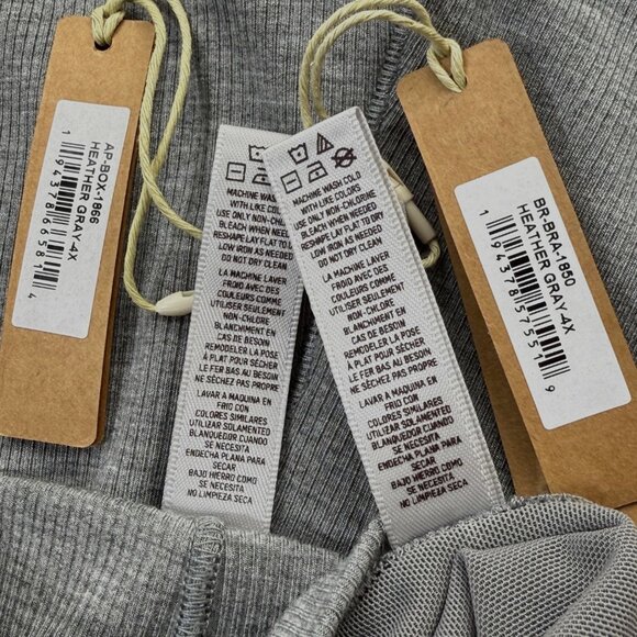 SKIMS Soft Lounge Bralette + Boxer Short Set Team USA‎ Heather Gray 4X - Picture 12 of 15